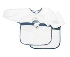 fashybaby Bavoir Manches Longues Terry (Blanc/Bleu)
