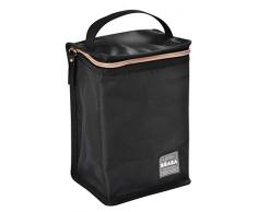 BÉABA, Pochette Repas Bébé Isotherme, Rangement biberons grand format, Grande capacité, Transporte repas complet, Matière souple, Pliable, Tissu imperméable, Noir