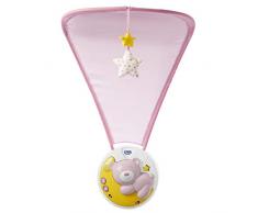 Chicco Next2moon Projecteur de berceau avec lumières et sons, mobile, panneau et carrousel amovible Rose