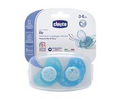 Chicco Physio Air Sucette en Silicone 2 Pièces 0-6 Mois, Couleurs Assorties