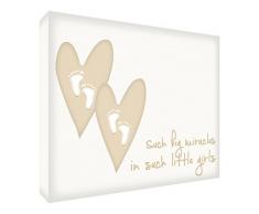 Feel Good Art Tels a Big Miracle in Such Little Girls Gallery Décoration murale sur toile avec boîte frontale Beige 30 x 40 x 2 cm