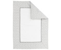 Babybay 500514 Tapis déveil 135x100 cm, Blanc/étoiles Gris Perle et Blanches, Multi Color, Taille Unique