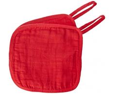 mundo melocotón Set de 2 Attaches Sucette en Mousseline Rouge