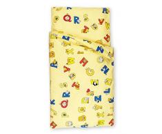 Kindertraum 5213240 Parure de lit pour enfant Alphabet, design 132, 40 x 60 cm et 100 x 135 cm, jaune