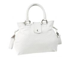 Bolin Bolon Sac en Cuir Synthétique + Matelas à Langer de Voyage - Blanc