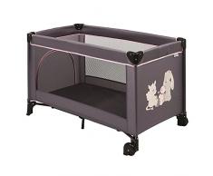 Nattou Lit parapluie pour bébés avec housse de transport, Nina, Jade & Lili, 120 x 60 x 75 cm, 100 % polyester, Gris/Rose