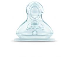 Nuk - 710011 - Tétines Silicone First Choice, Taille 1, Perçage Eau S, Lot de 2