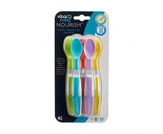 Lot de 5 cuillères de sevrage Vital Baby NOURISH - Cuillères de sevrage souples et souples - Sans BPA - 4 mois et plus