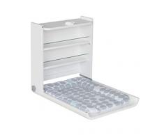 Geuther Table à Langer Murale Wanda, Blanc, matelas motif: Pois gris et bleu