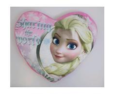 Kids Euroswan Coussin en forme de coeur imprimé La Reine des neiges En velours Multicolore 25 x 20 x 7 cm