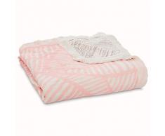 aden + anais - Couverture de Rêve Silky Soft, Couverture pour Bébé en 100% Viscose de Bambou, Douce et Confortable, Adaptée pour les Nouveaux-nés, pour Fille, Rose & Blanc, Extra Large, 120x120 cm