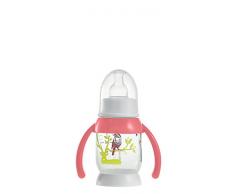 BÉABA Biberon Demi-Lune Bunny à Poignées, Rose, 120 ml