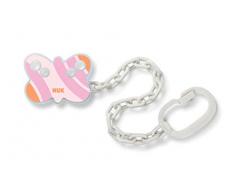 Nuk 10256408 Attache Tétine avec clip - Sans BPA, Rose (Triés)