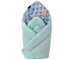 Couverture demmaillotage Minky - 100 % Coton - 75 x 75 cm - Douce et Double Face Toute lannée - Multifonction - Hypoallergénique - pour bébés - Medi Partners (forêt avec Minky Minky)