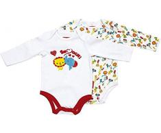 FISHER PRICE Fp10053 Set de 2 Body Imprimés Manche Longue pour Bébé de 0 à 24 Mois