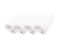 DOMIVA Lot 4 Draps Housse Coton Peigné/m² Blanc