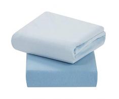 Clevamama Draps Housse Élastique pour Lit Bébé en 100% Jersey Coton 70x140 – Lot de 2 Draps-Housses - Bleu