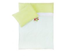 Julius Zoellner Coccinelle Parure de Lit avec Application Vert/Blanc 135 x 100 cm + 40 x 60 cm