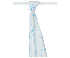 XKKO bmb09 LP-0012 A Couche Serviettes à langer Bambou, allaiter, comme tapis ou couverture légère, couches 90 x 100 cm, BLEU