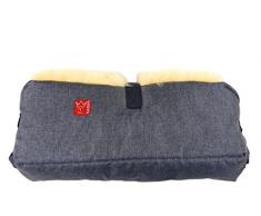 Kaiser Big Double Chauffe Mains en Peau dAgneau Marine Mélange