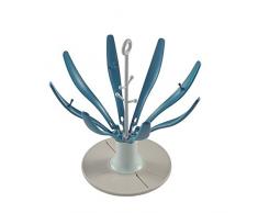 BÉABA, Egoutte biberons Arbre, Pliable, 8 biberons et accessoires, Compact, Nomade, Bleu