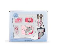Sterntaler Coffret vaisselle Emmi Girl, assiette, Tasse, cuillère, fourchette, couteau, à‚ge : à partir de 6 mois, Rose