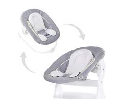 Hauck/ Alpha Bouncer/ Transat Nouveau-Né 3 en 1/ Douillet/ dès la Naissance pour Chaise Haute Évolutives en Bois Alpha+ & Beta+/ grande Surface/ Réducteur/ Stretch Grey (Gris)