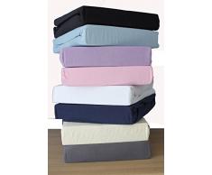 Famille Parure de lit en coton épais Drap housse en jersey Lit super king size, 180 cm x 200 cm, Blanc