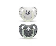 Suavinex 304524 2 Sucettes Physio Night & Day 6/18M Raton Laveur