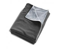 mundo melocotón Couverture en Velours pour Berceau Gris Marine/Gris Chiné