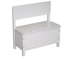 roba Banc coffre, laqué en blanc, meuble pour enfants pour sasseoir et ranger les jouets, HxLxP: 59x57x29cm.