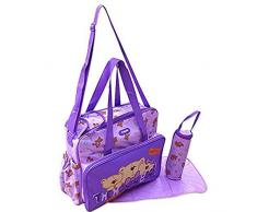 GMMH 3-pièces bébé Couleur lila Sac À Langer Trousse Dentretien Sacs de couches Sac Bébé Voyage Sélection de la couleur