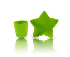 PACIFIC BABY Bol Etoile + Tasse en Bambou Vert