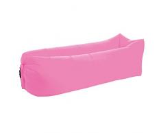 Sac de couchage gonflable pour la plage - Design portable - Imperméable - Résistant aux fuites - Pliage rapide - Canapé gonflable - Rose