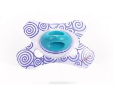 Large Sucette dentaire Transparent/Bleu/Vert Imprimé 6 + mois