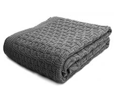 SonnenStrick 3009002 Couverture pour bébé 100 % Coton Bio kba fabriqué en Allemagne Gris 100 x 90 cm