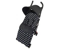 Polaire Chancelière/Cosy orteils Compatible avec poussette Quinny Buzz Moodd Mura Zapp Polka Dot Noir