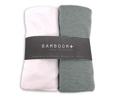 Bamboom 104-161-061 Protège-matelas pour berceau, rayé blanc/olive
