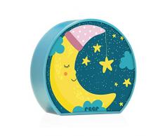 reer 52063 MyBabyLight Veilleuse avec motif lune pour bébé et enfant à piles Bleu