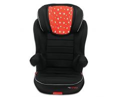 Mycarsit Rehausseur avec dossier Isofix, Groupe 2/3 (de 15 à 36 kg), Motif Etoiles rouges