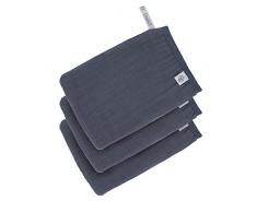 LÄSSIG Set de 3 Gants de Toilette en Mousseline Bleu Marine 6 Unités 1312017401