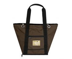 Mami – Sac nursery/à langer avec matelas et poches, grande et légère, universelle pour poussette/landau avec crochets ou bandoulière, Made in Italy, imperméable et incassable Moderne Nero e Marrone Ruggine