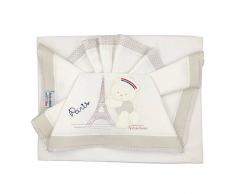 Andy & Helen 3/400d19 _ p Drap Lit Brodé, crème