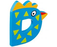 Fridolin Oiseaux Foux Jouet Lettre D en Bois 7 cm