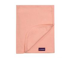 Clevamama Couverture en Coton Gaufré Nid dAbeille pour Nouveau-Né Et Bébé - Couverture pour Couffin, Chancelière, Poussette, Berceau - 70 x 90 - Rose Corail