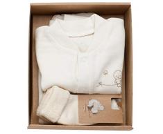 The Dida World Narinan Parure de lit 3 pièces en coton bio brodé Motif nœud papillon Beige Taille 3 à 3 mois