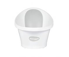 Shnuggle Baignoire pour le bain du bébé jusquà 12 mois avec bouchon sur le fond, blanc avec dossier gris - 1,2 kg