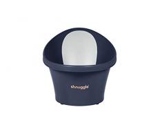 Shnuggle Baignoire pour le bain du bébé jusquà 12 mois avec bouchon sur le fond, bleu foncé avec dossier blanc - 1,2 kg