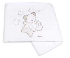 Italbaby Sweet étoile piqué Couverture pour lit de bébé, gris tourterelle