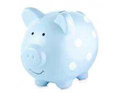 Pearhead Tirelire en Céramique Pois Bleu